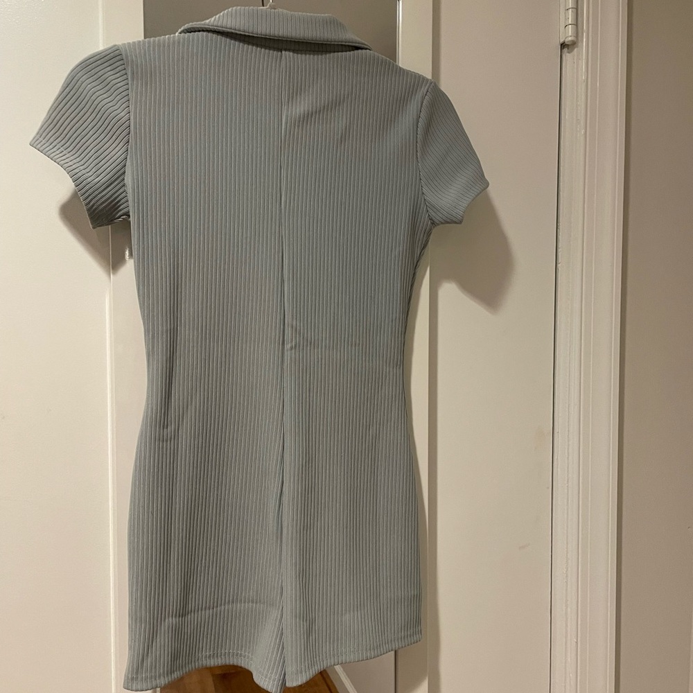 Edikted Grey Ribbed Romper - Picture 2 of 4